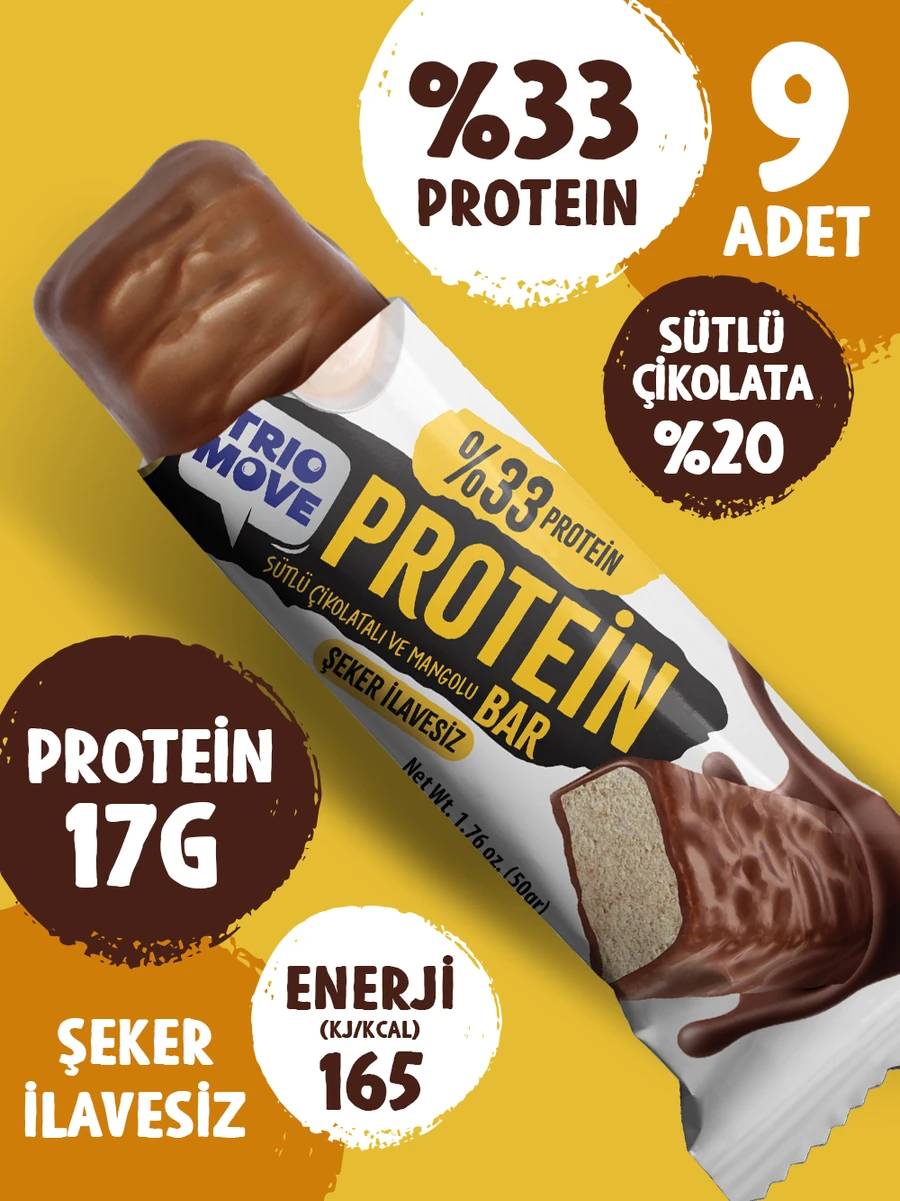 Trio Move Protein Bar 9 Adet X 50 Gr Mango & Yoğurt - Görsel 2